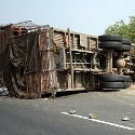 overturned truck