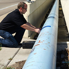 Man testing pipeline.