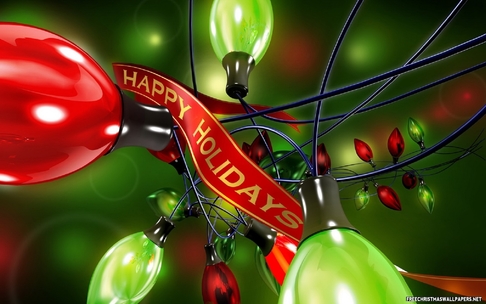 Happy holiday red and green lights 