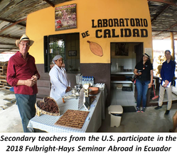 Secondary teachers from the U.S. participate in the  2018 Fulbright-Hays Seminar Abroad in Ecuador