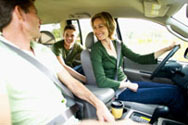 Family in car talking Family in car talking
