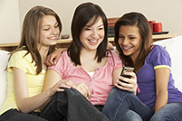 Teen girls texting