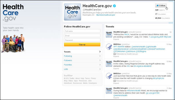 HealthCare.gov on Twitter