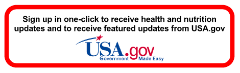 Link to sign up for health and nutrition e-mail updates from USA.gov