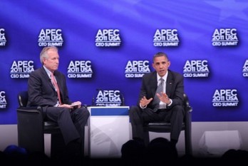 President Obama and Boeing CEO James McNerney Jr at APEC 2011 CEO Summit