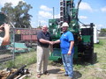 CEO of Ambient Technologies Carlos Lemos (left) helping to drill a new Panama canal.