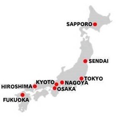 Japan Road Show map