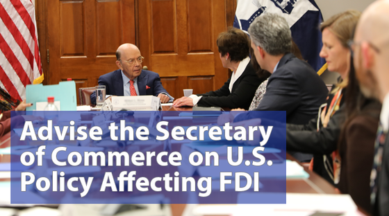 Advise the Secretary of Commerce on U.S. Policy Affecting FDI