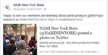 NAMI NYS Facebook Post
