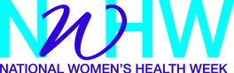 Blue and teal logo: NMHW - National Women's Health Week