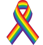 Rainbow colored LGBT ribbon