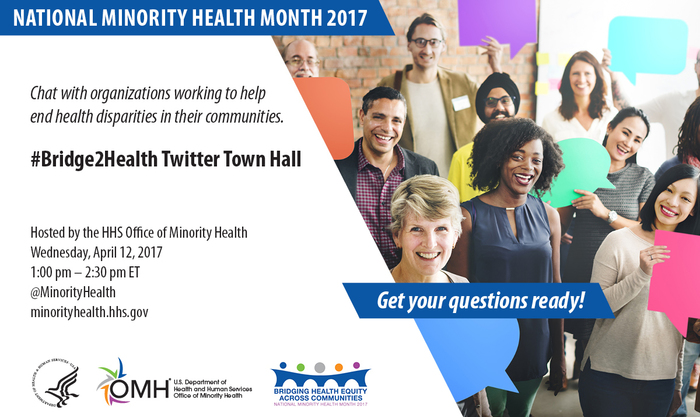 NMHM 2017 #Bridge2Health Twitter Town Hall, April 12, 1:00 pm ET @minorityhealth
