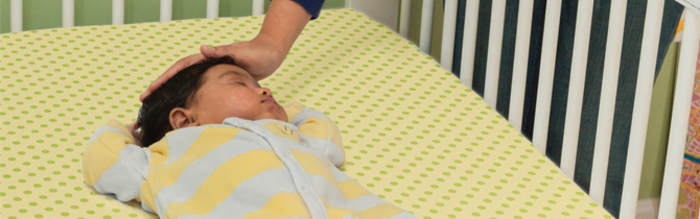 Baby sleeping on its back