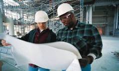 Two male contractors working