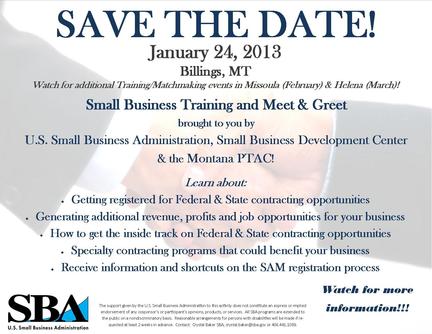 Save the Date Government Contracting workshops