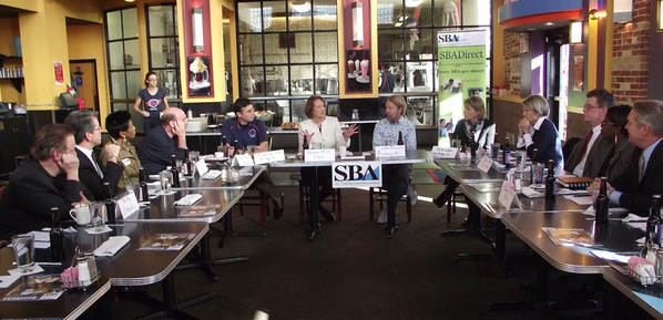 Karen Mills at the roundtable event