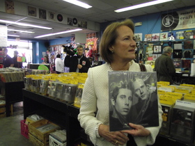 Mills holds classic vinyl