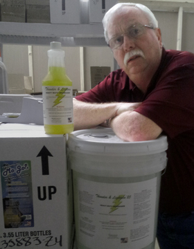 John House of JHS Specialties with some of his green products