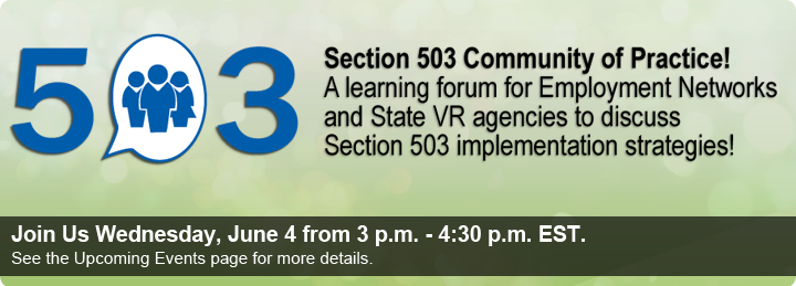 Section 503 Community of Practice Section 503 Community of Practice