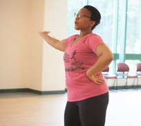 Image of Megan Riggs teaching 