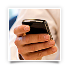 Hand holding a smartphone.