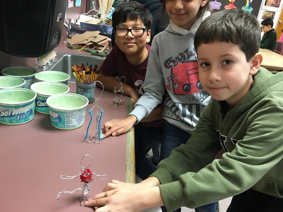 Photo of students in art class