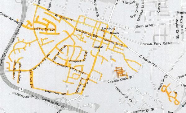 Delayed Routes SW and SE Quadrants Map