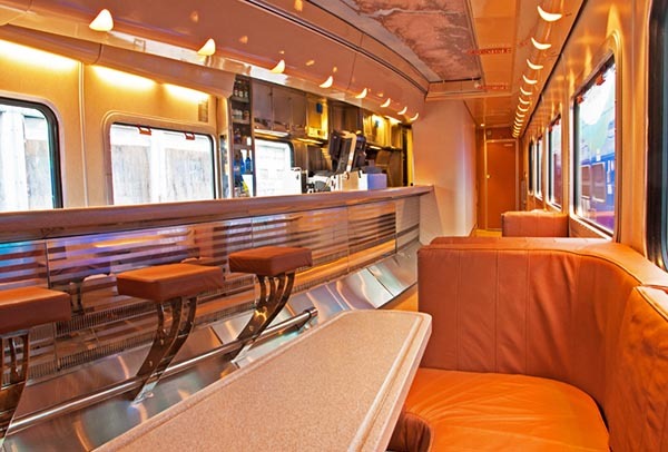 Amtrak Cascades newly renovated Bistro car
