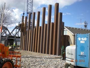 Port Access Improvement project sheet pile wall