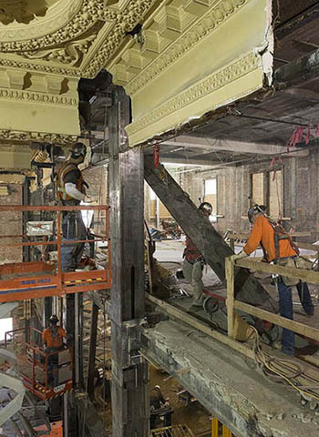 Steel work inside the King Street Station