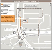 Montlake pedestrian detour map