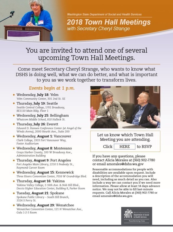 DSHS Town Hall Meetings Flyer