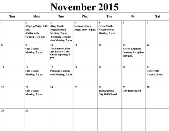 November Calendar