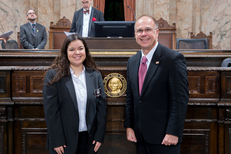House Page Isabelle Rohrer and Rep. Dick Muri