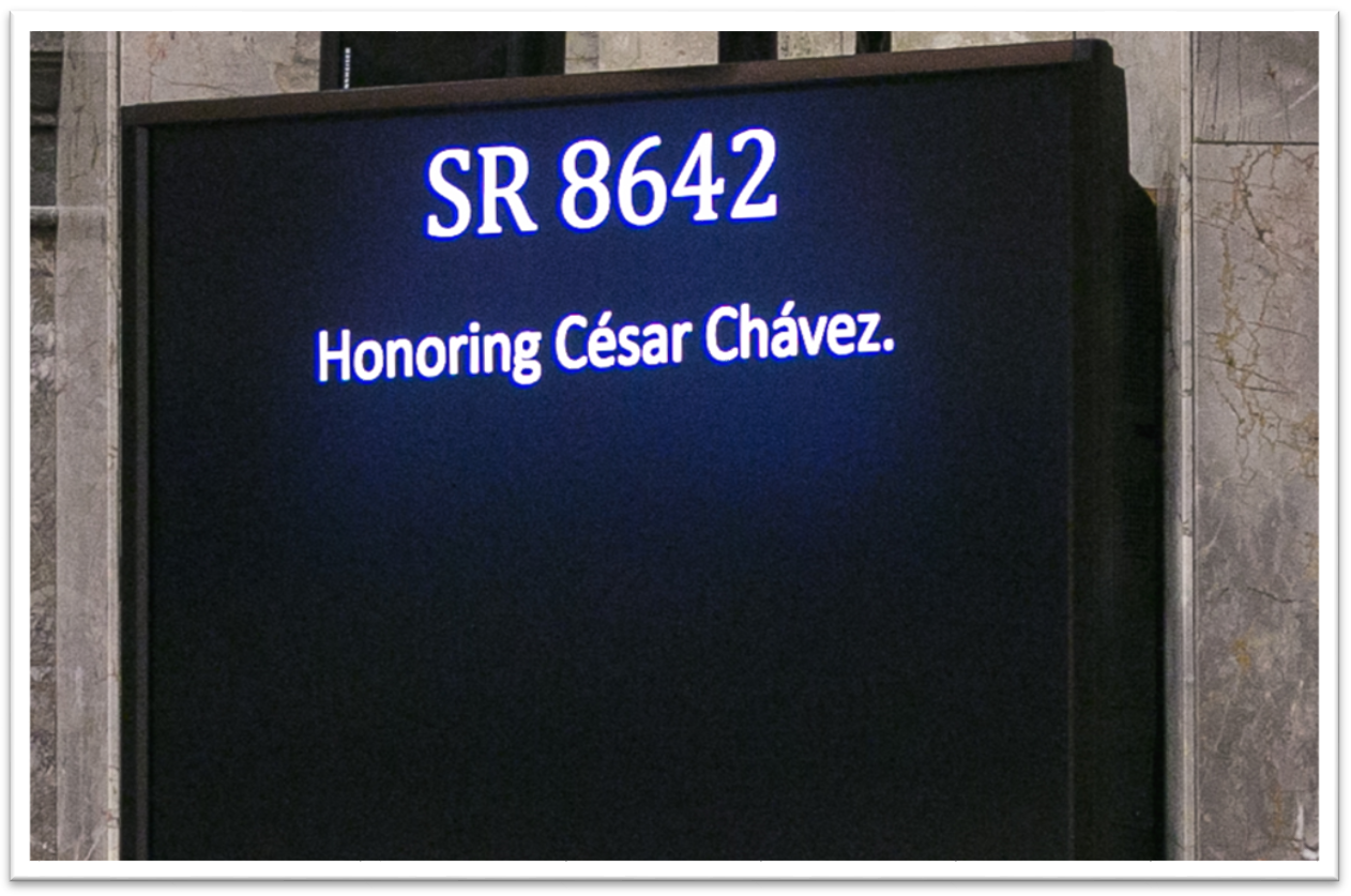 Cesar Chavez reader board