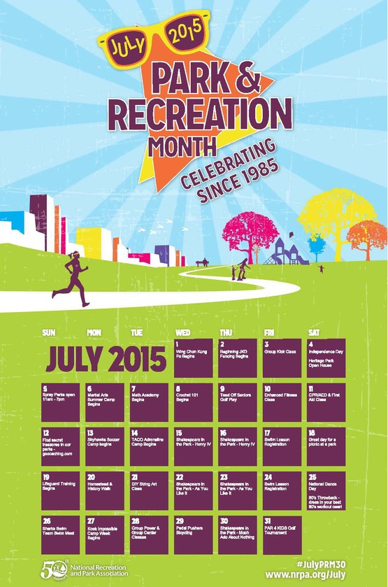 Out is In! July is Parks & Recreation Month