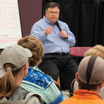 Mayor John Marchione speaks to crowd at Redmond Elementary