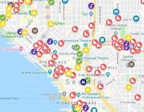 screenshot of music resources on map of Seattle