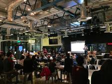 Crowd watching presentation