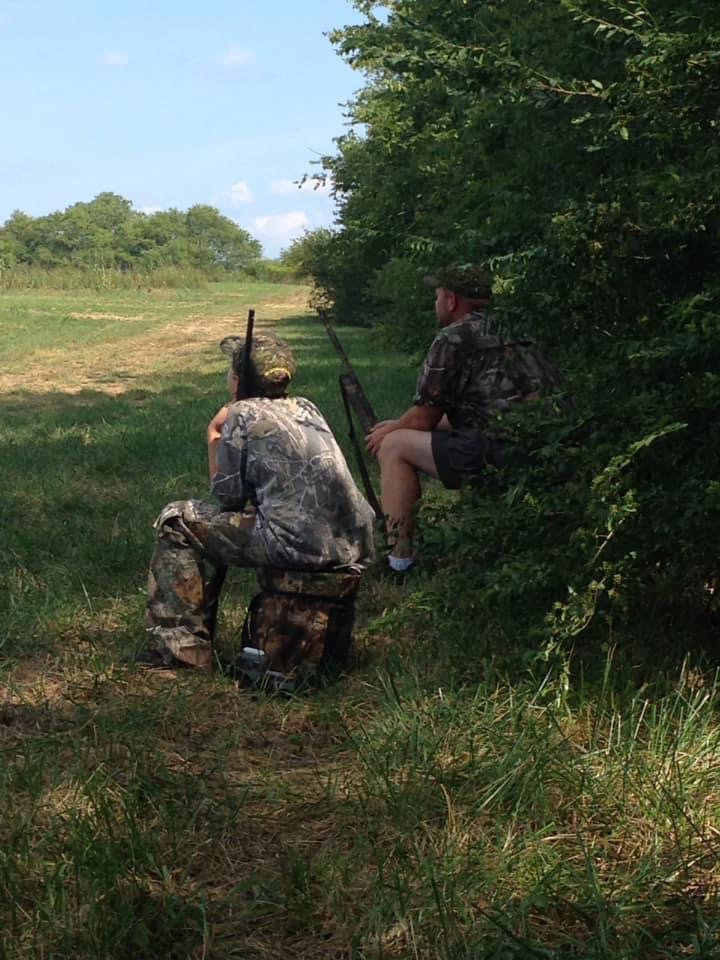 Dosson (left) and Jamie McKemie wait for action at a 2019 Youth Dove Hunt on the M. Barnett Lawley Forever Wild Field Trial Area in Hale County.  Photos courtesy of Jennifer McKemie