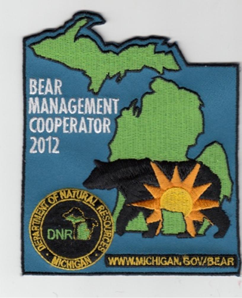 2011 MICHIGAN DNR SUCCESSFUL BEAR HUNTER PATCH BEAR-TURKEY-ELK-MOOSE-FISHING 