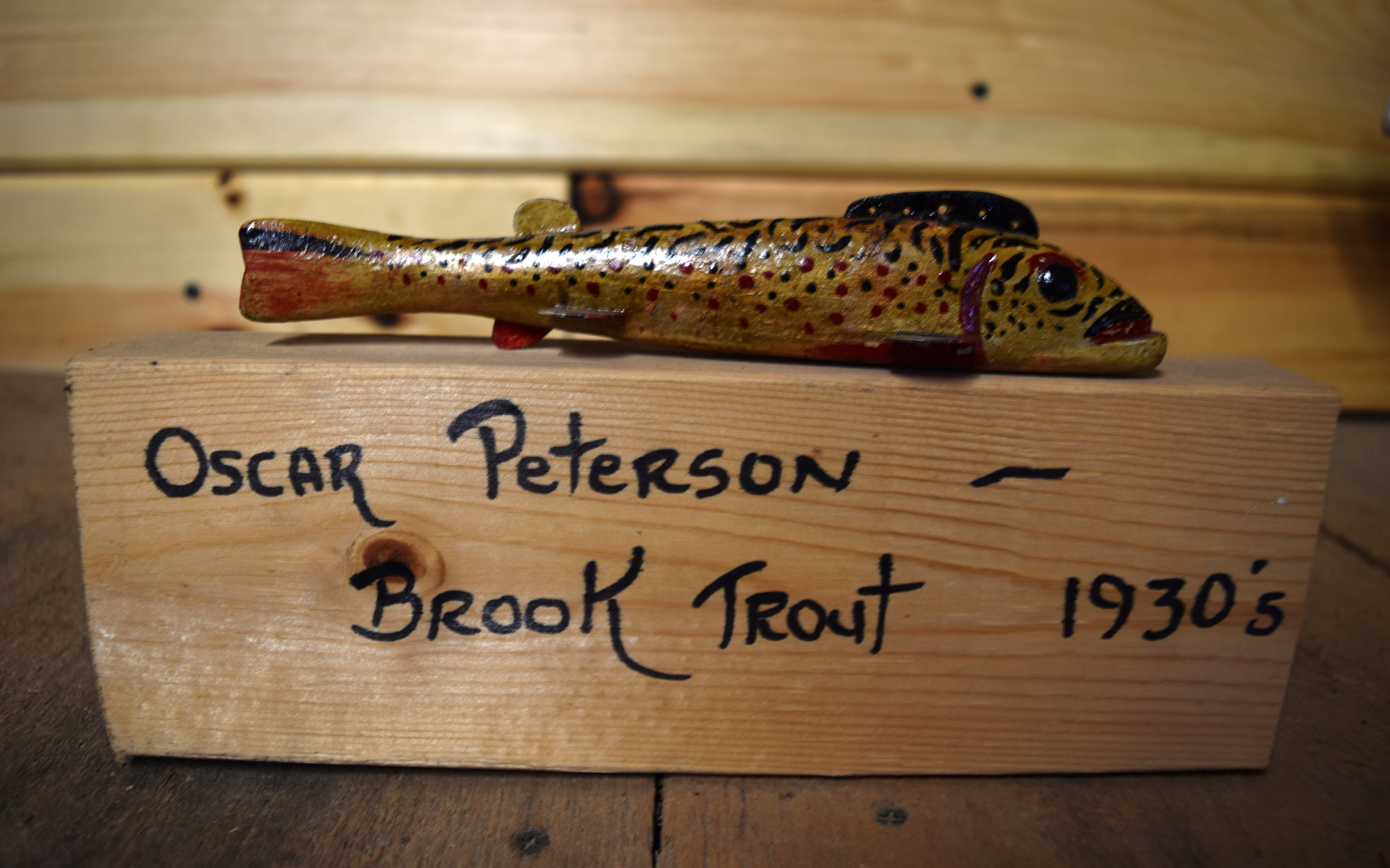 JOHN KALASH Michigan Fish Spearing Decoy Wood Ice Fishing Decoys Lures