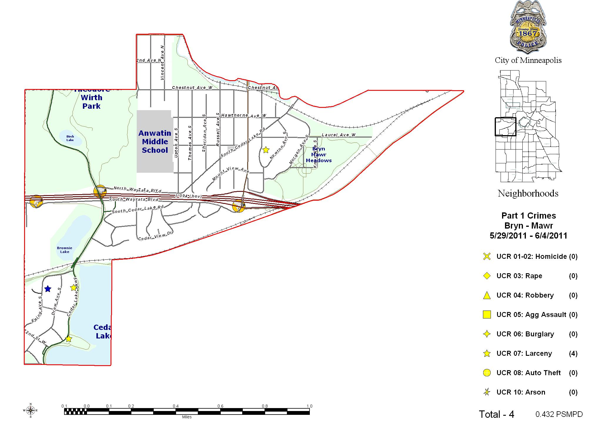 Minneapolis Police Precinct 4 (Sector 1) Update Part One Crime Maps