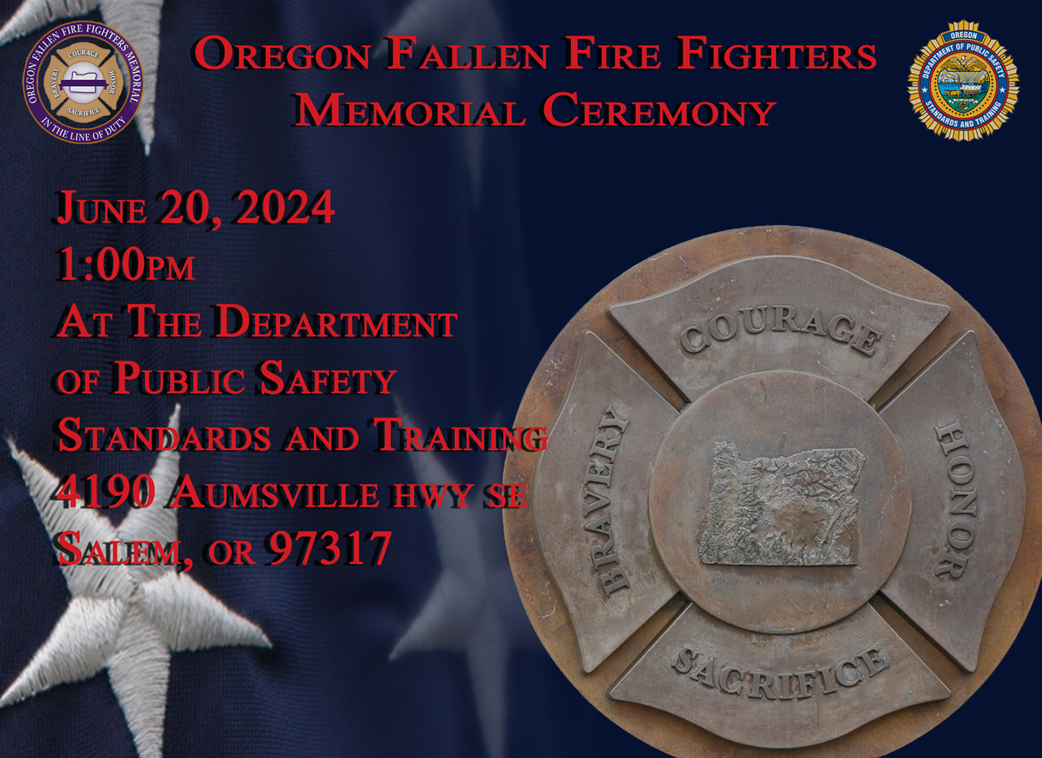 Oregon to honor fallen firefighters during June 20 memorial ceremony