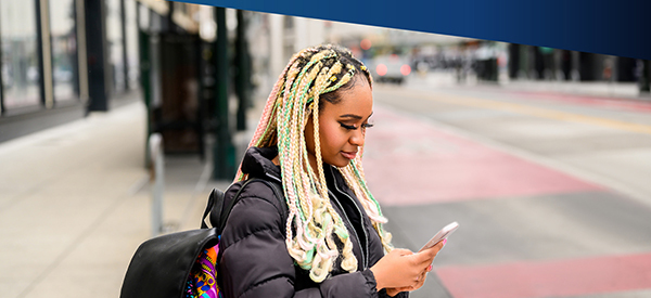 Woman looking at phone, 