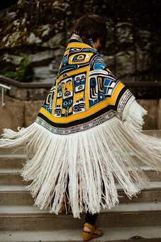 Double Raven Chilkat Blanket by Lily Hope. Photo by Ricky Tagaban. 