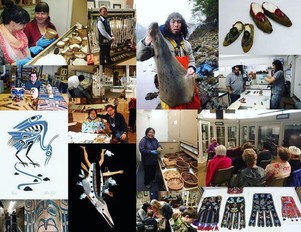 collage of resident artists at the museum and their work