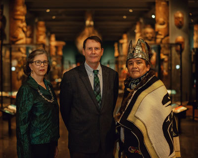 Lauri Halderman, Peter Whiteley, and Garfield George pose together.