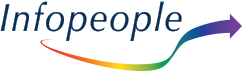 Infopeople logo with pride colors