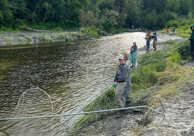 Residents dipnet on Fish Creek July 26. 